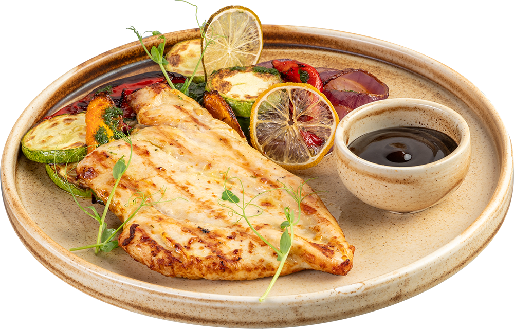 Chicken fillet with grilled vegetables